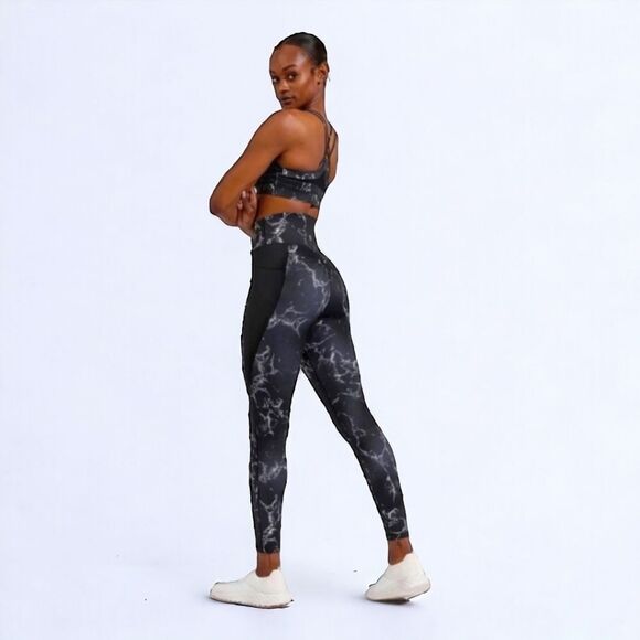 BuffBunny Marble Limitless Leggings‎ Super High Waist Black  Side Pockets Sz S - Picture 4 of 16
